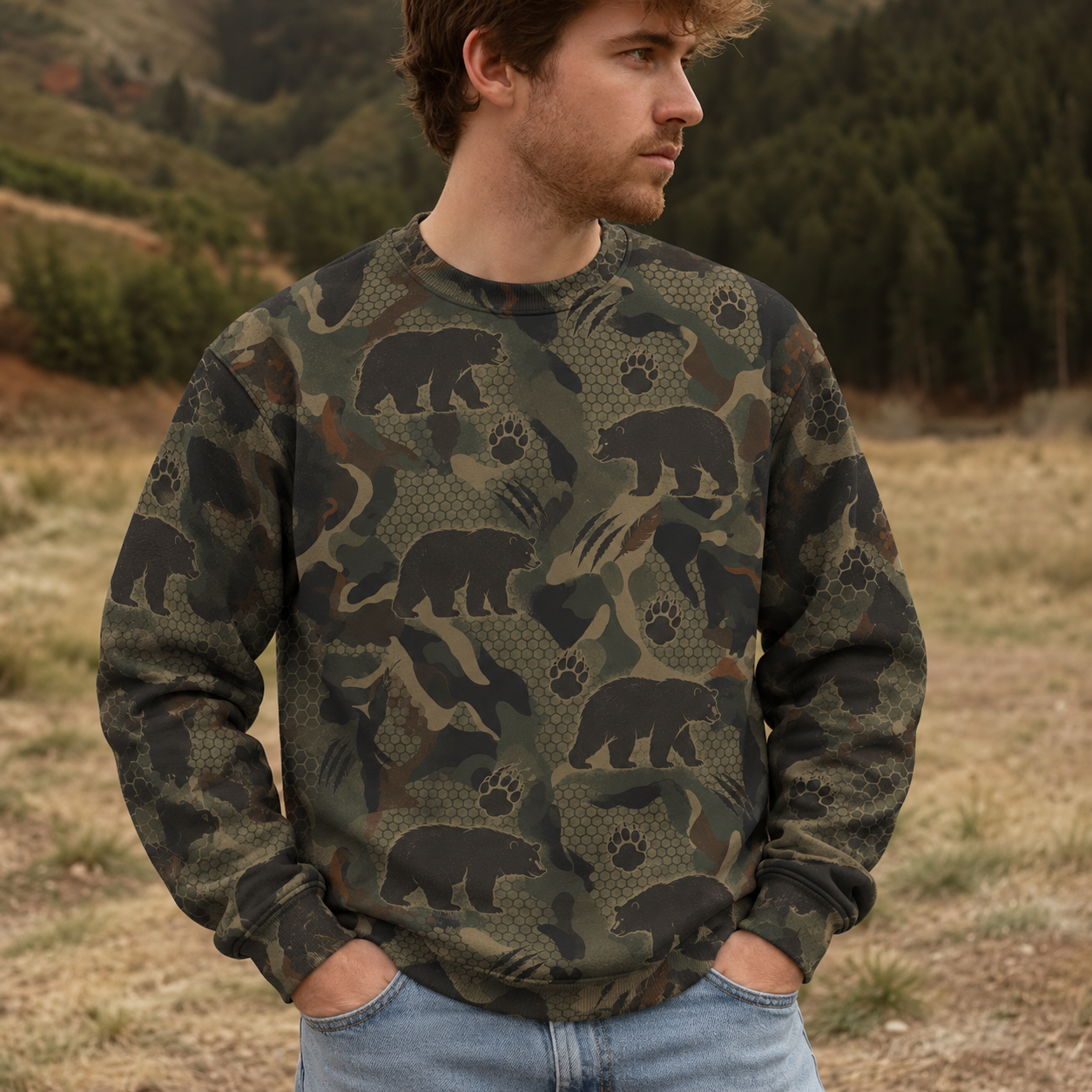 Black Bear Hunting All Over Print