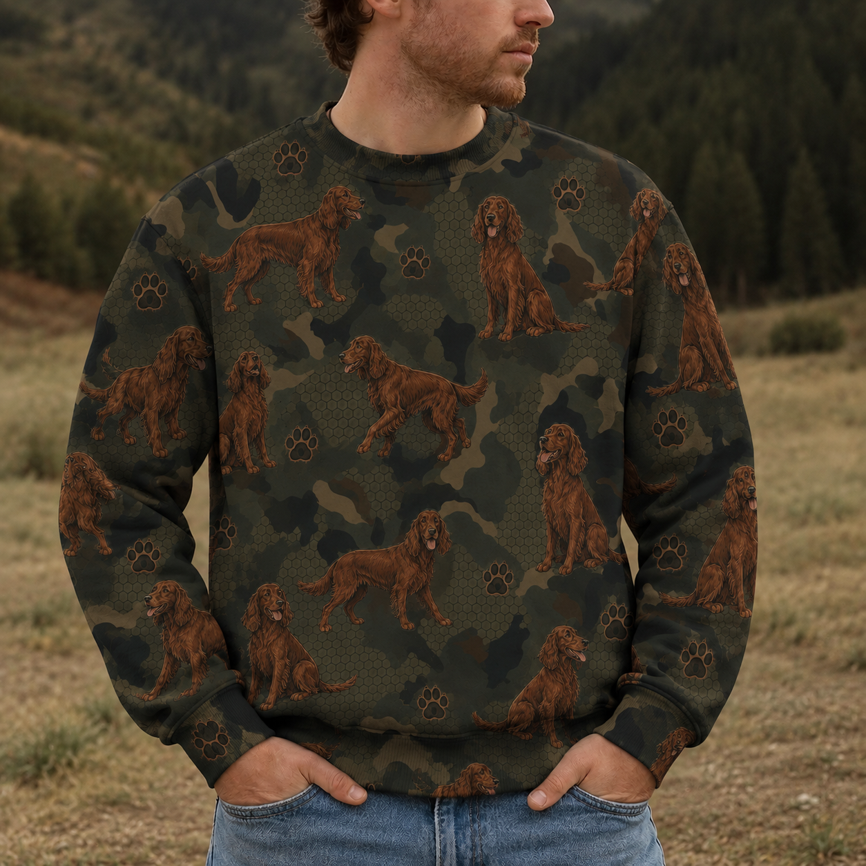 Irish Setter Camouflage All Over Print