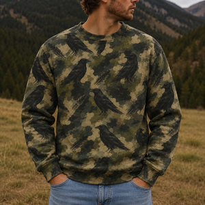 Crow Camouflage Graphic Pattern All Over Print Shirt
