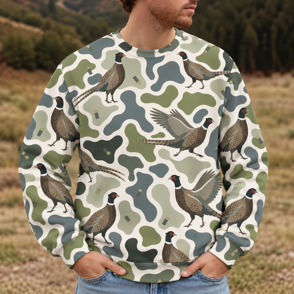 Pheasant Camouflage Hunting Funny Pattern All Over Print