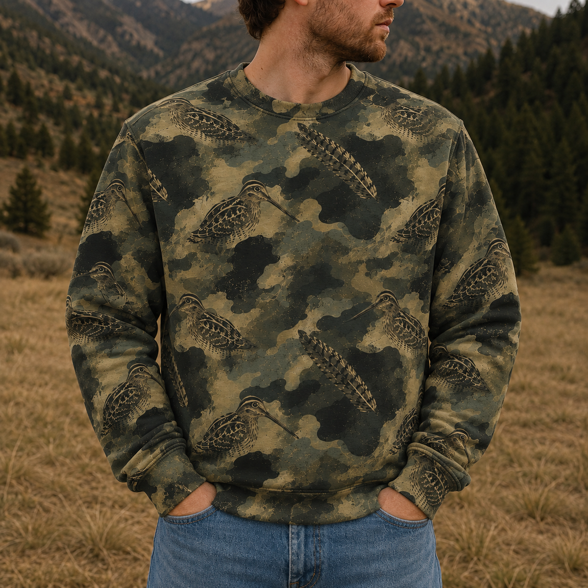 Snipe Camouflage Graphic Pattern All Over Print Shirt