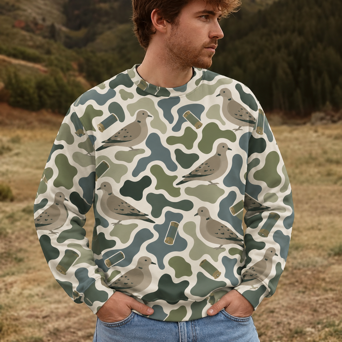 Dove Camouflage Hunting Funny Pattern All Over Print