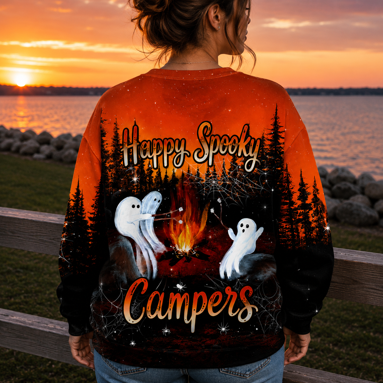 Happy Spooky Campers All Over Print Shirt