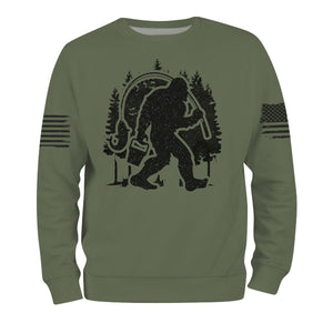 Forest Bigfoot Fishing All Over Print Shirt