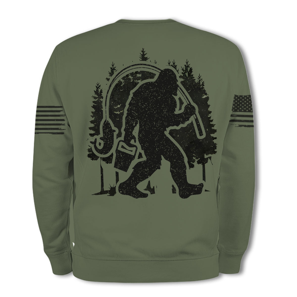Forest Bigfoot Fishing All Over Print Shirt