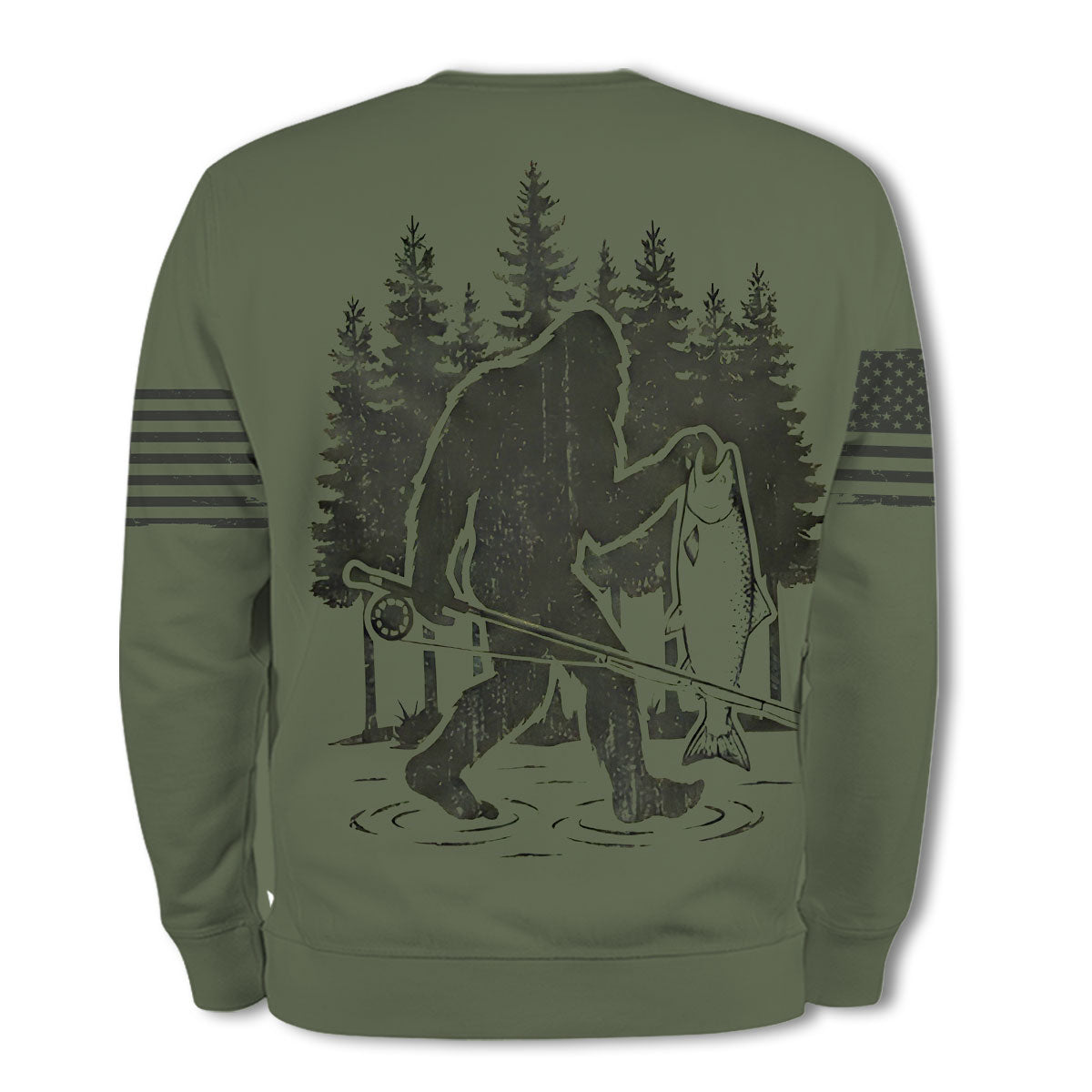 Bigfoot Fishing Funny Fisher Man All Over Print Shirt