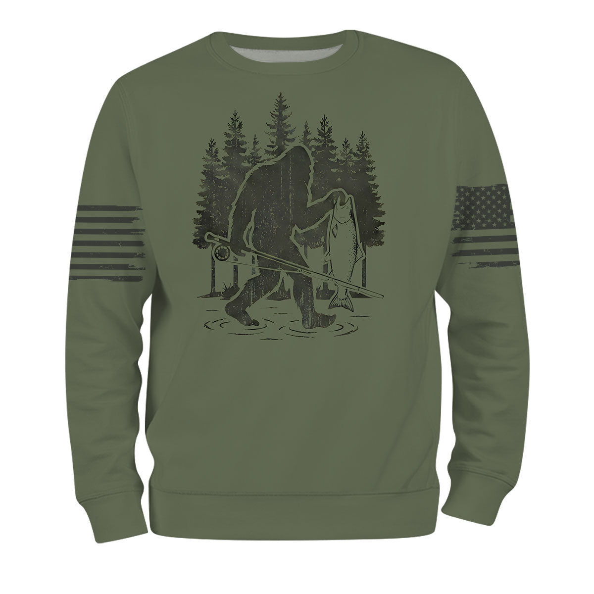 Bigfoot Fishing Funny Fisher Man All Over Print Shirt