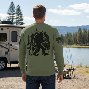 Forest Bigfoot Fishing All Over Print Shirt