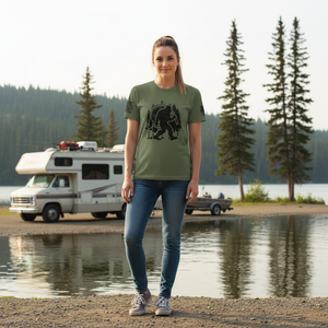 Forest Bigfoot Fishing All Over Print Shirt