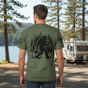 Forest Bigfoot Fishing All Over Print Shirt