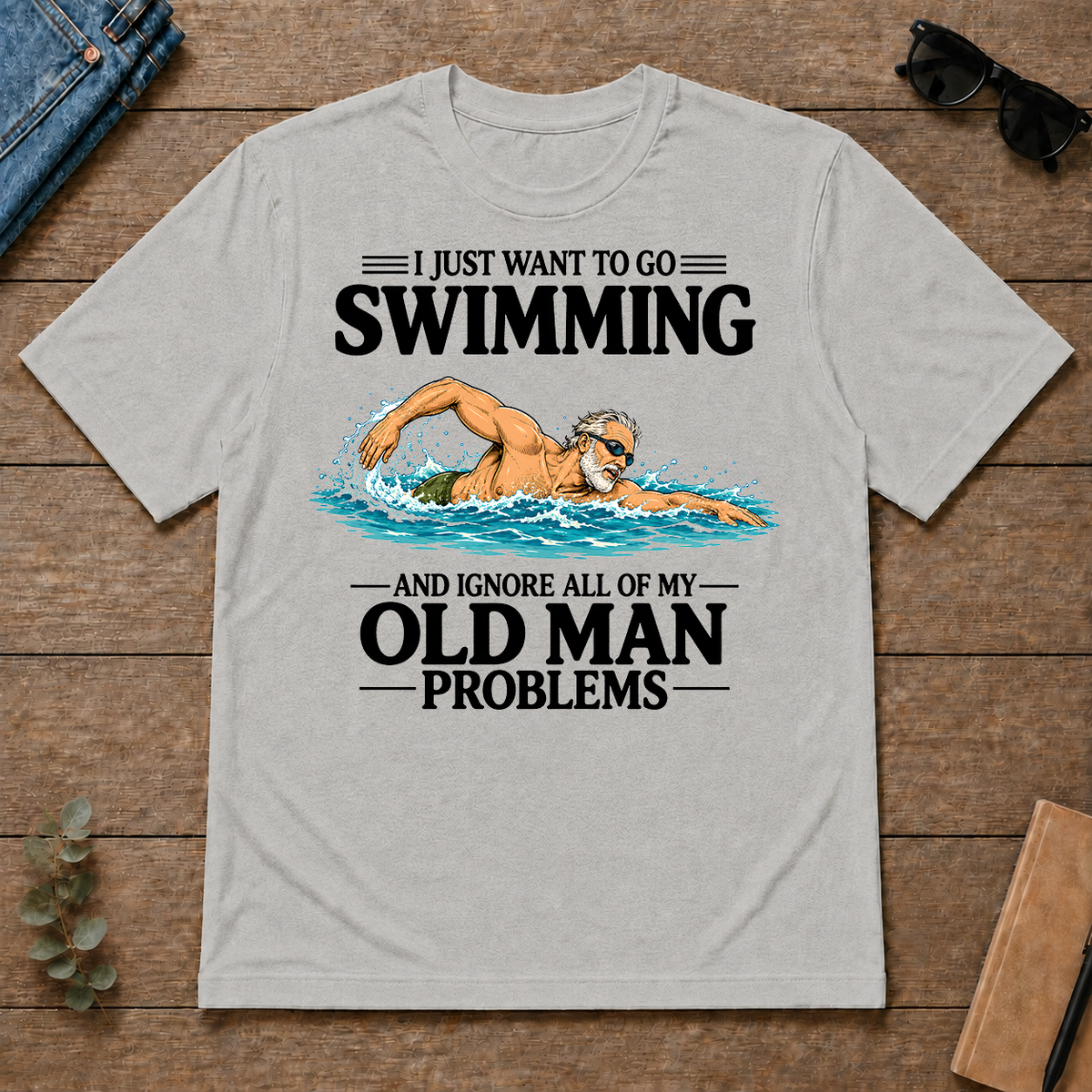 I Just Want To Go Swimming Vintage - ash - TS2D-Ash