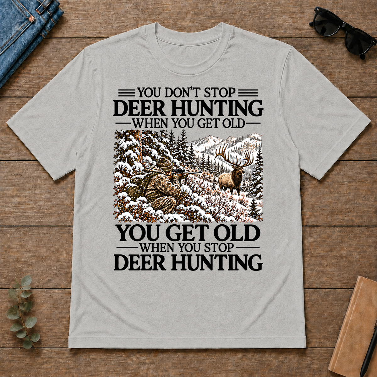 Don't Stop Elk Hunting Snow - ash - TS2D-Ash
