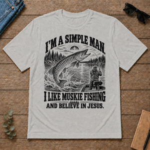 I like Muskie Fishing Believe In Jesus - ash - TS2D-Ash