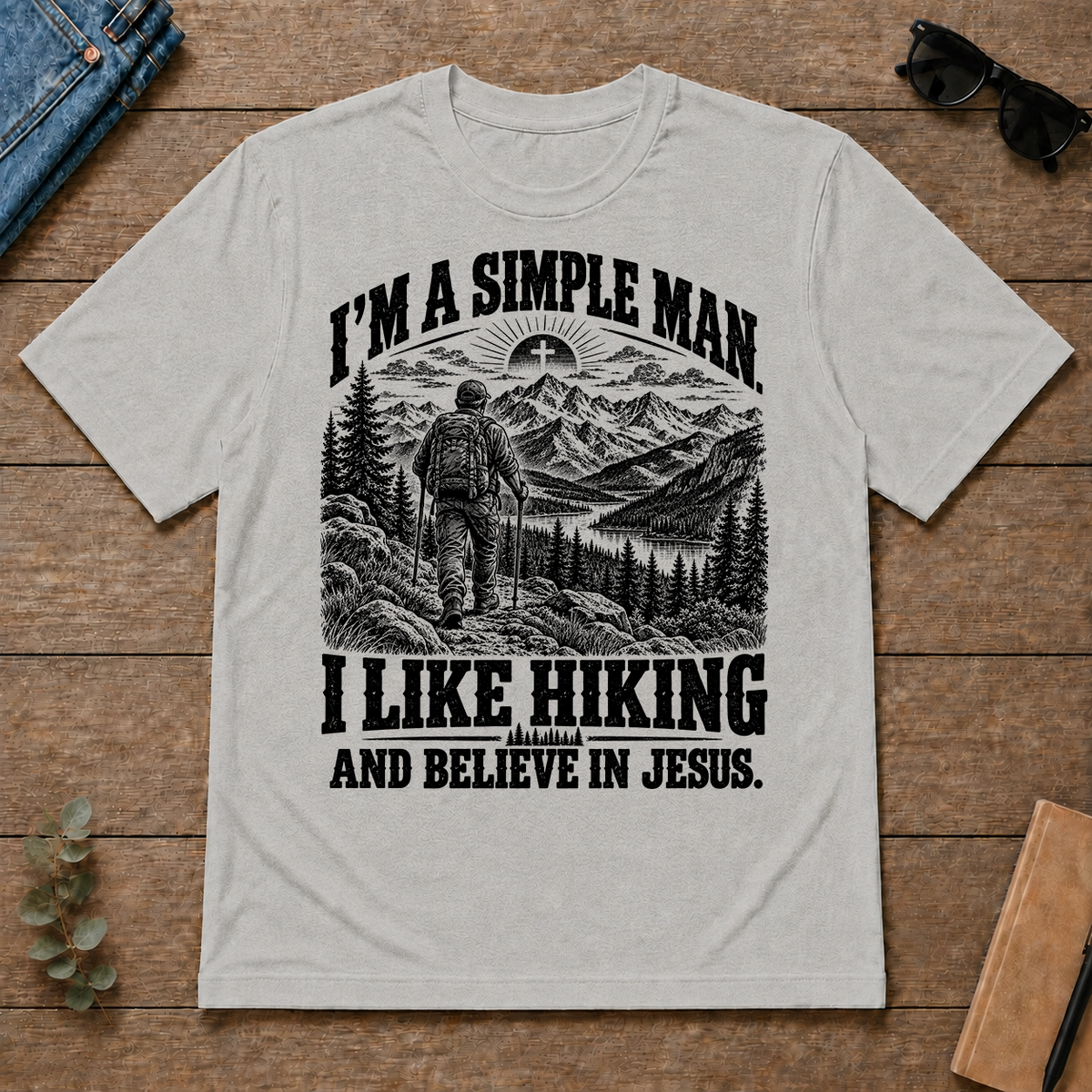 I like Hiking Believe In Jesus - ash - TS2D-Ash
