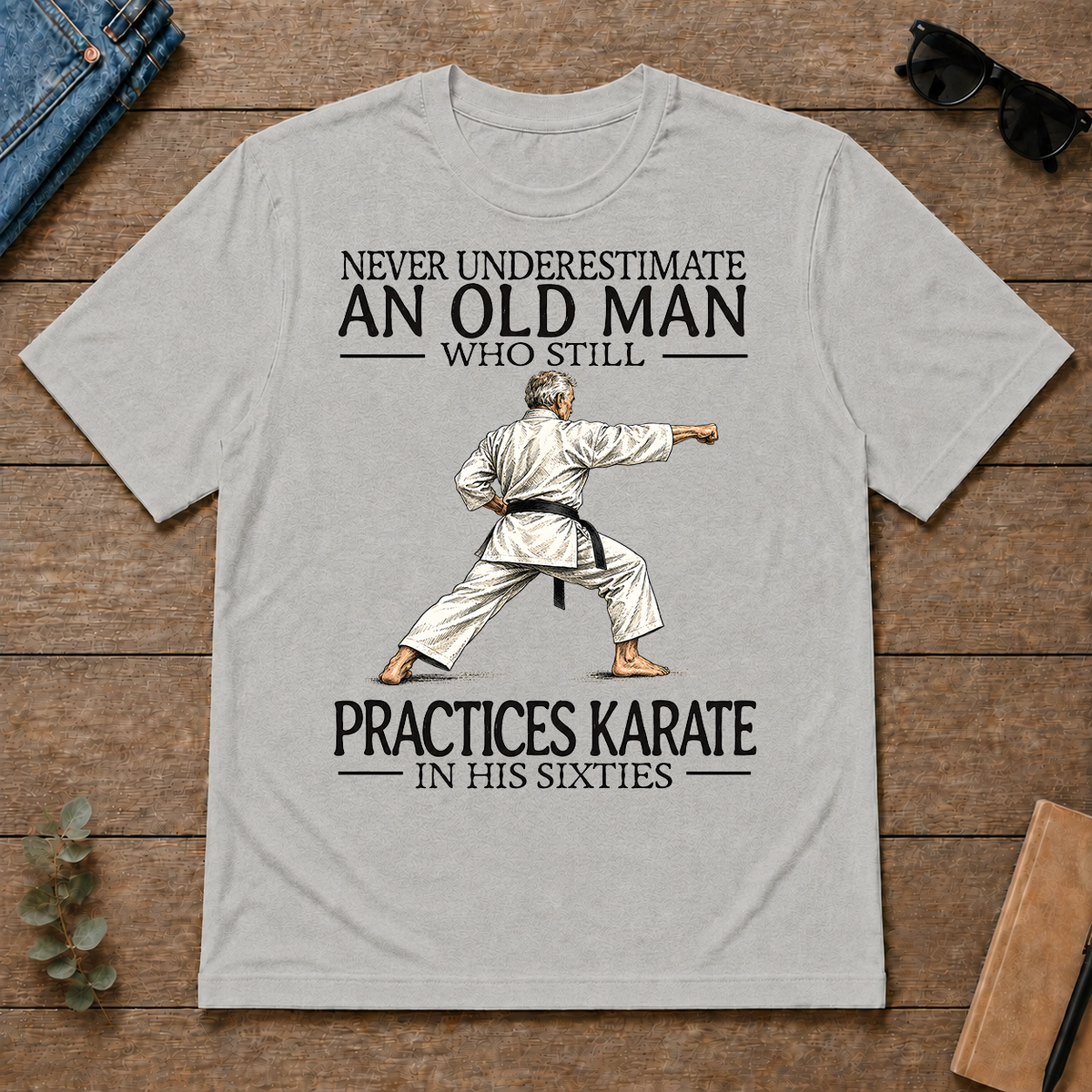 An Old Man Who Still Pratices Karate In His Sixties - ash - TS2D-Ash