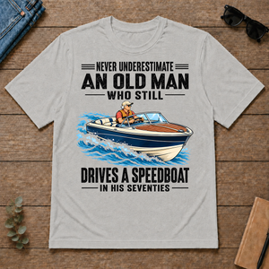 An Old Man Still Drives A Speedboat In His 70s - ash - TS2D-Ash