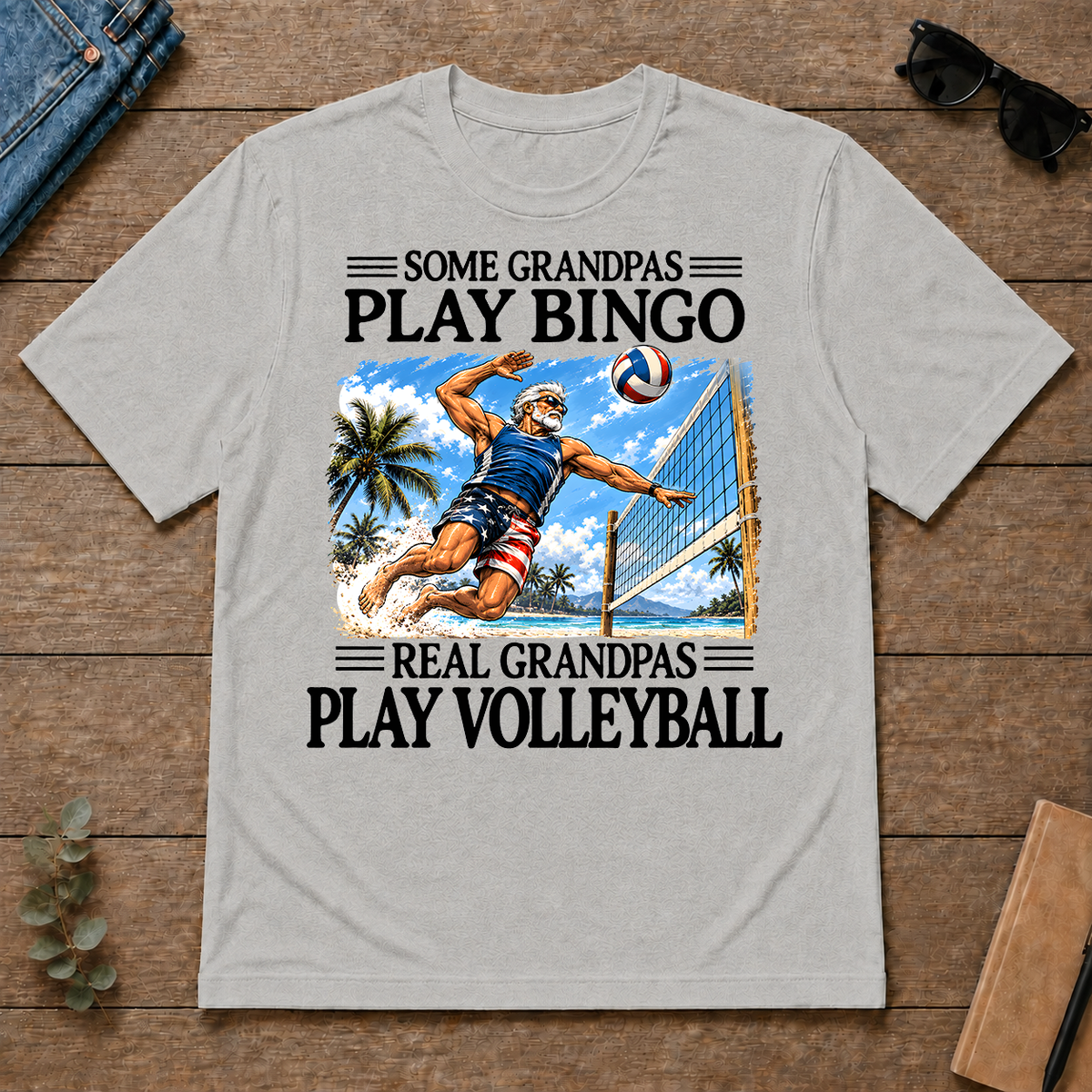 Some Grandpas Play Bingo Real Grandpas Play Volleyball - ash - TS2D-Ash