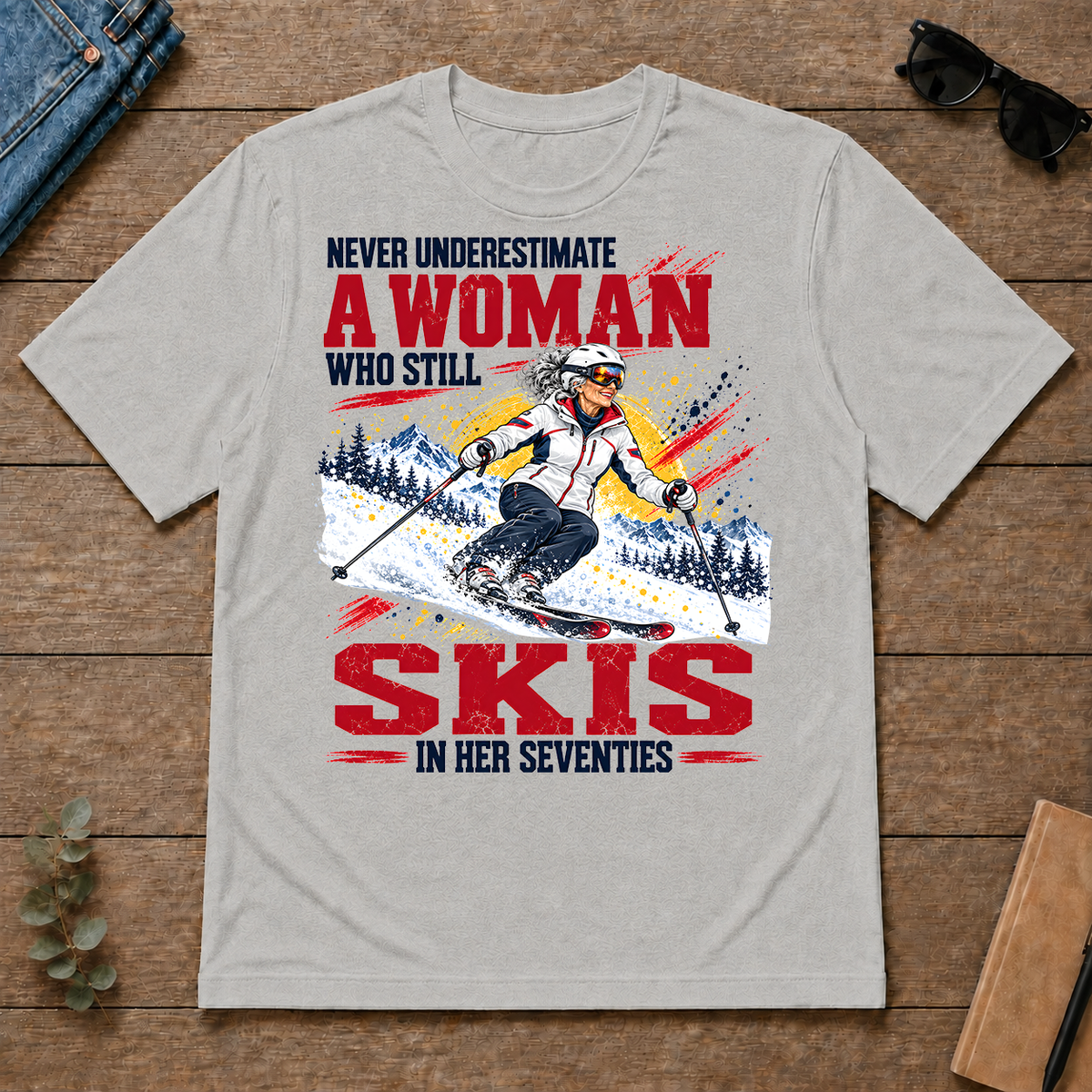 A Woman Still Skis In Her 70s - ash - TS2D-Ash