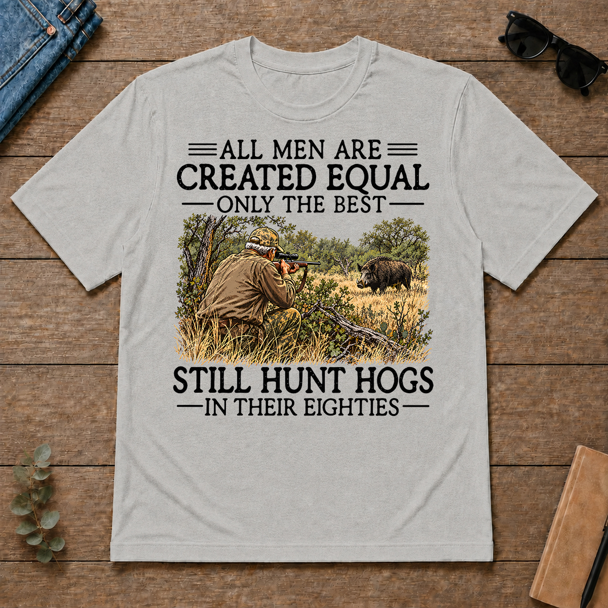 All Men Are Created Equal Hog Hunting 80s - ash - TS2D-Ash