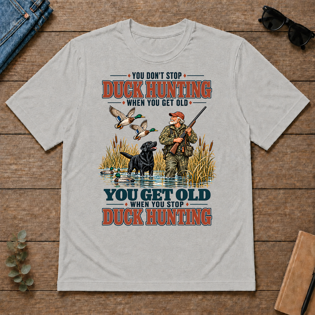 You Get Old When You Stop Duck Hunting With Labrador - ash - TS2D-Ash