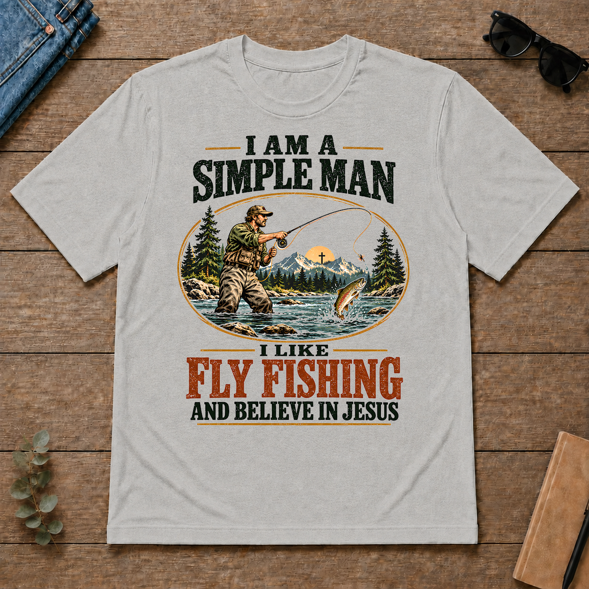 I Like Fly Fishing And Believe In Jesus - ash - TS2D-Ash