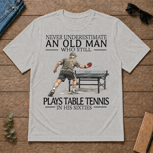 An Old Man Who Still Plays Table Tennis In His Sixties - ash - TS2D-Ash