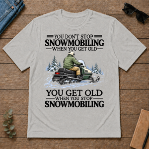 Don't Stop Snowmobiling Vintage Art - ash - TS2D-Ash