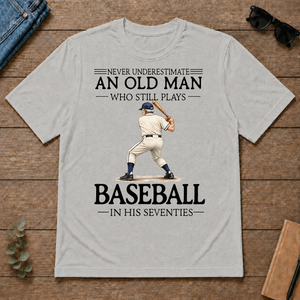 An Old Man Who Still Plays Baseball In His Seventies - ash - TS2D-Ash