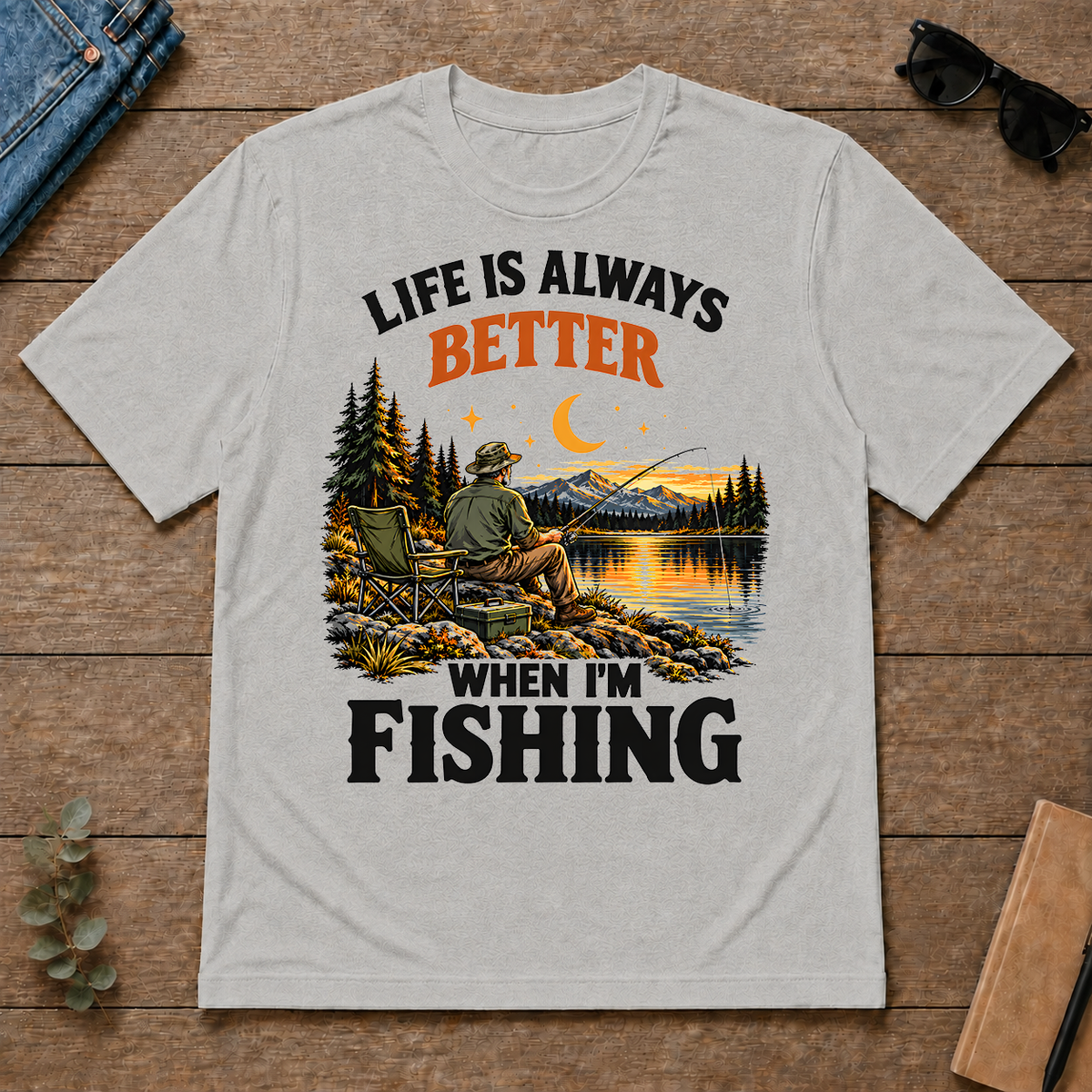 Retro Life Is Always Better When I Am Fishing - ash - TS2D-Ash