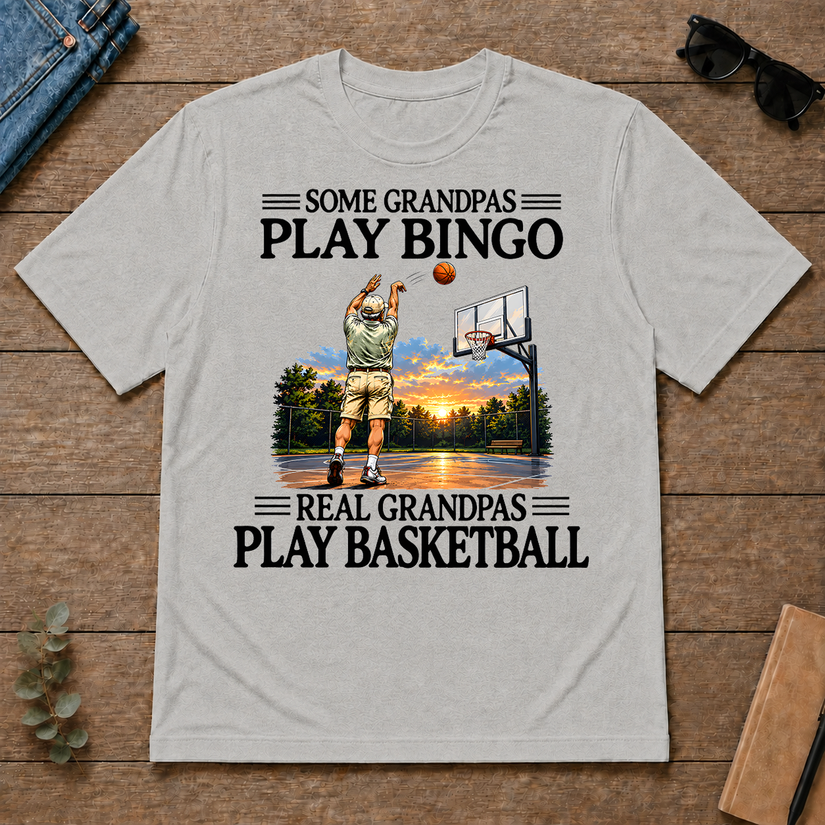Some Grandpas Play Bingo Real Grandpas Play Basketball - ash - TS2D-Ash