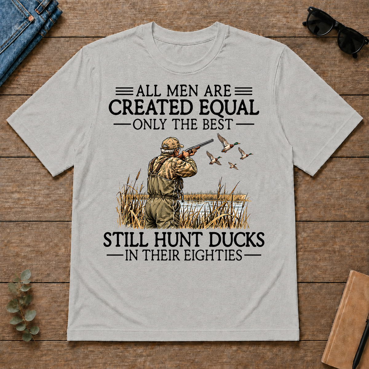 All Men Are Created Equal Duck Hunting 80s - ash - TS2D-Ash