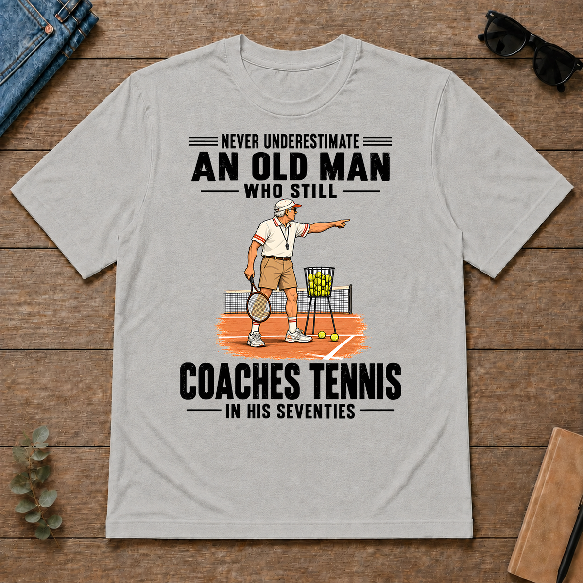 Never Underestimate An Old Man Coaches Tennis In His 70s - ash - TS2D-Ash