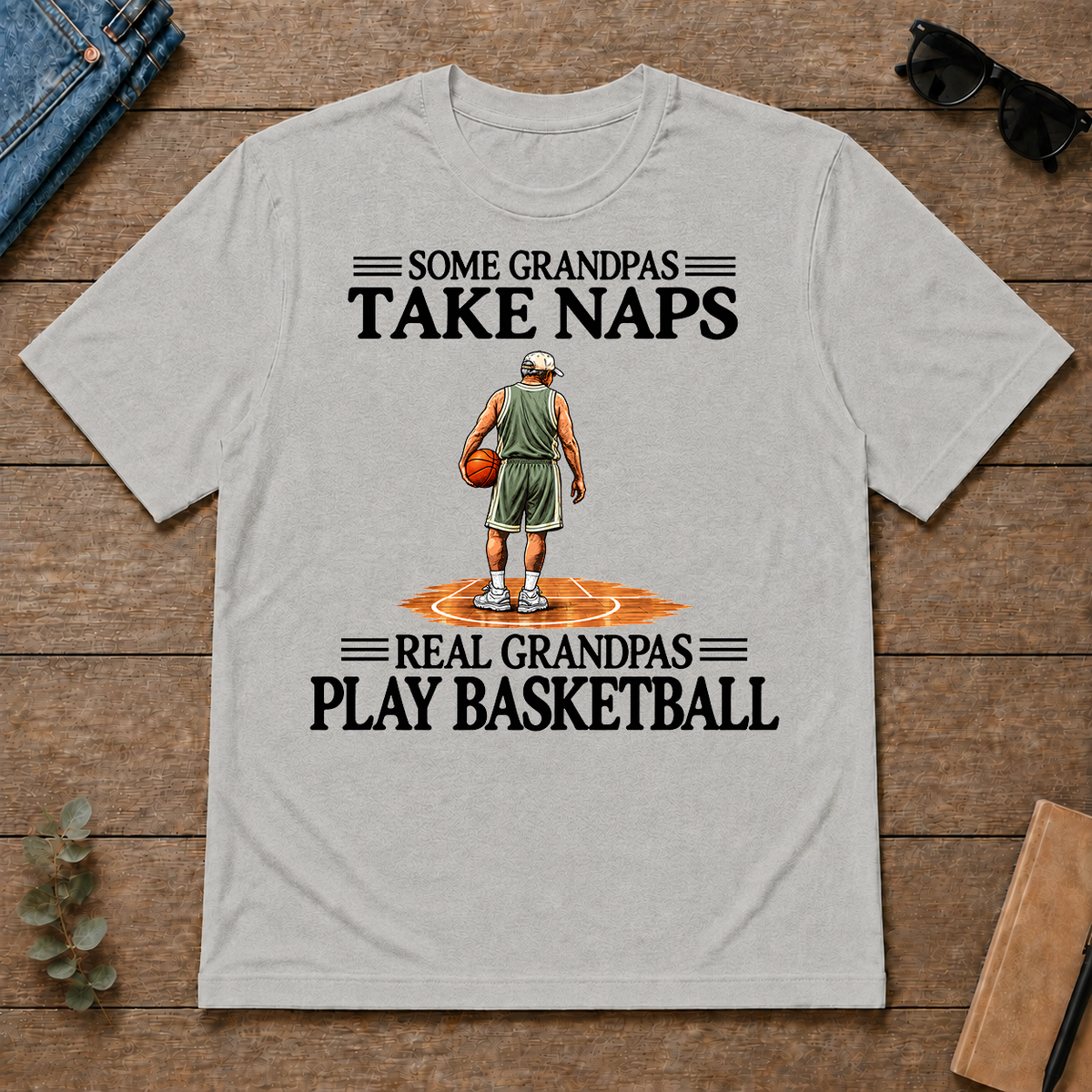 Real Grandpas Play Basketball Vintage - ash - TS2D-Ash