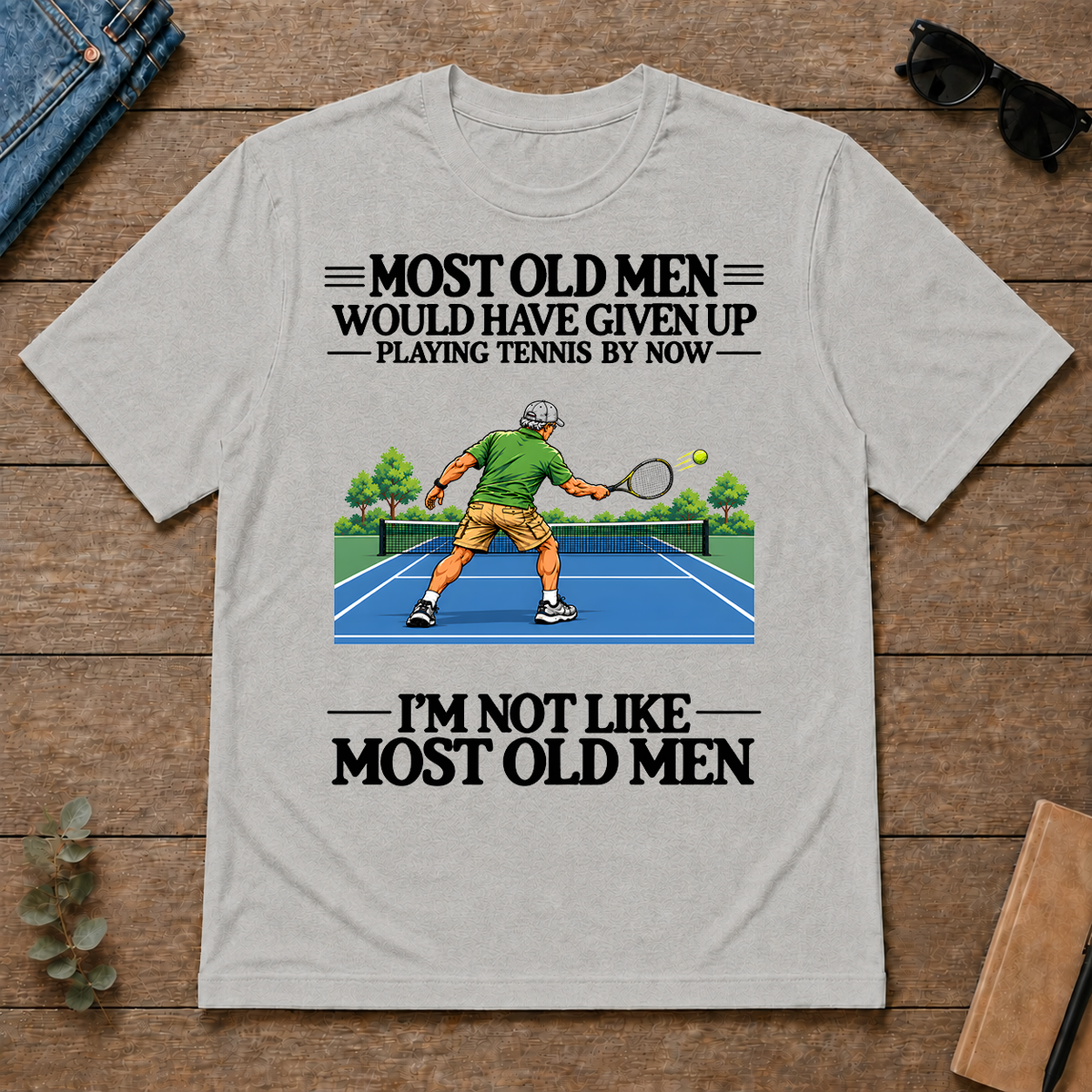Most Old Man Would Have Given Up Playing Tennis - ash - TS2D-Ash
