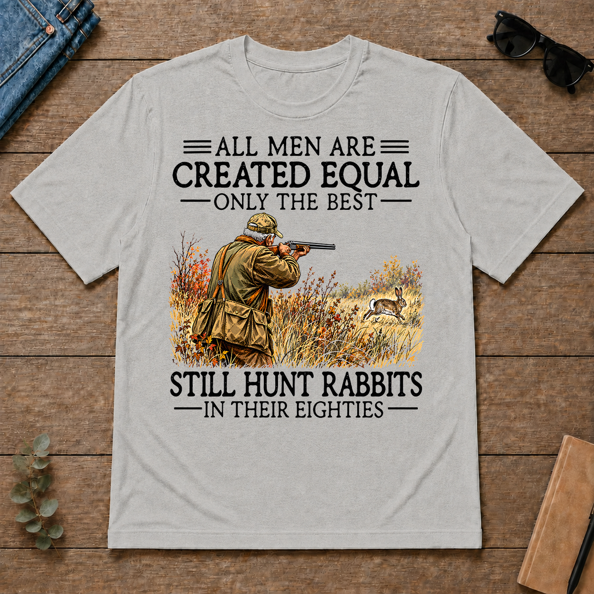 All Men Are Created Equal Rabbit Hunting 80s - ash - TS2D-Ash