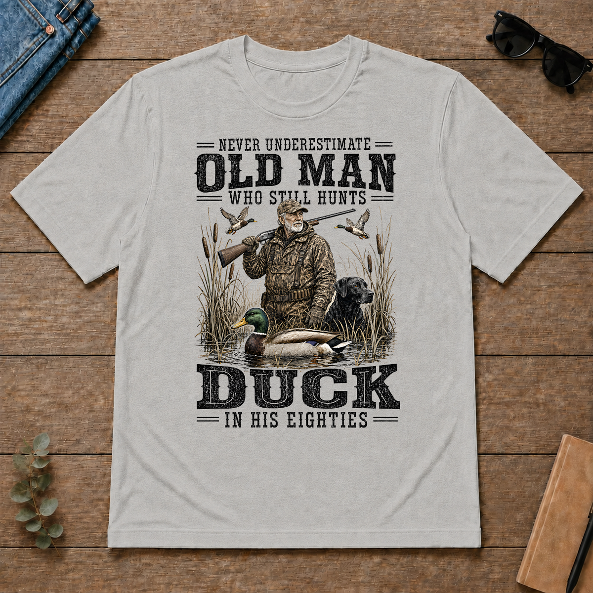 Old Man Hunting Duck In His Eighties - ash - TS2D-Ash