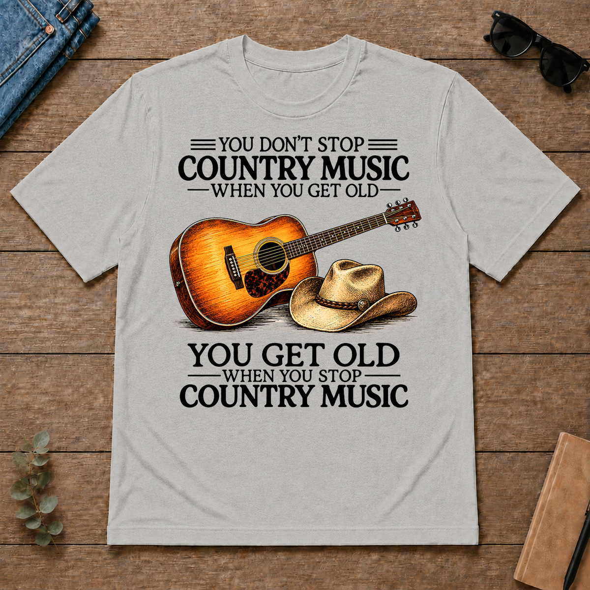 Don't Stop Playing Country Music Vintage Art - ash - TS2D-Ash