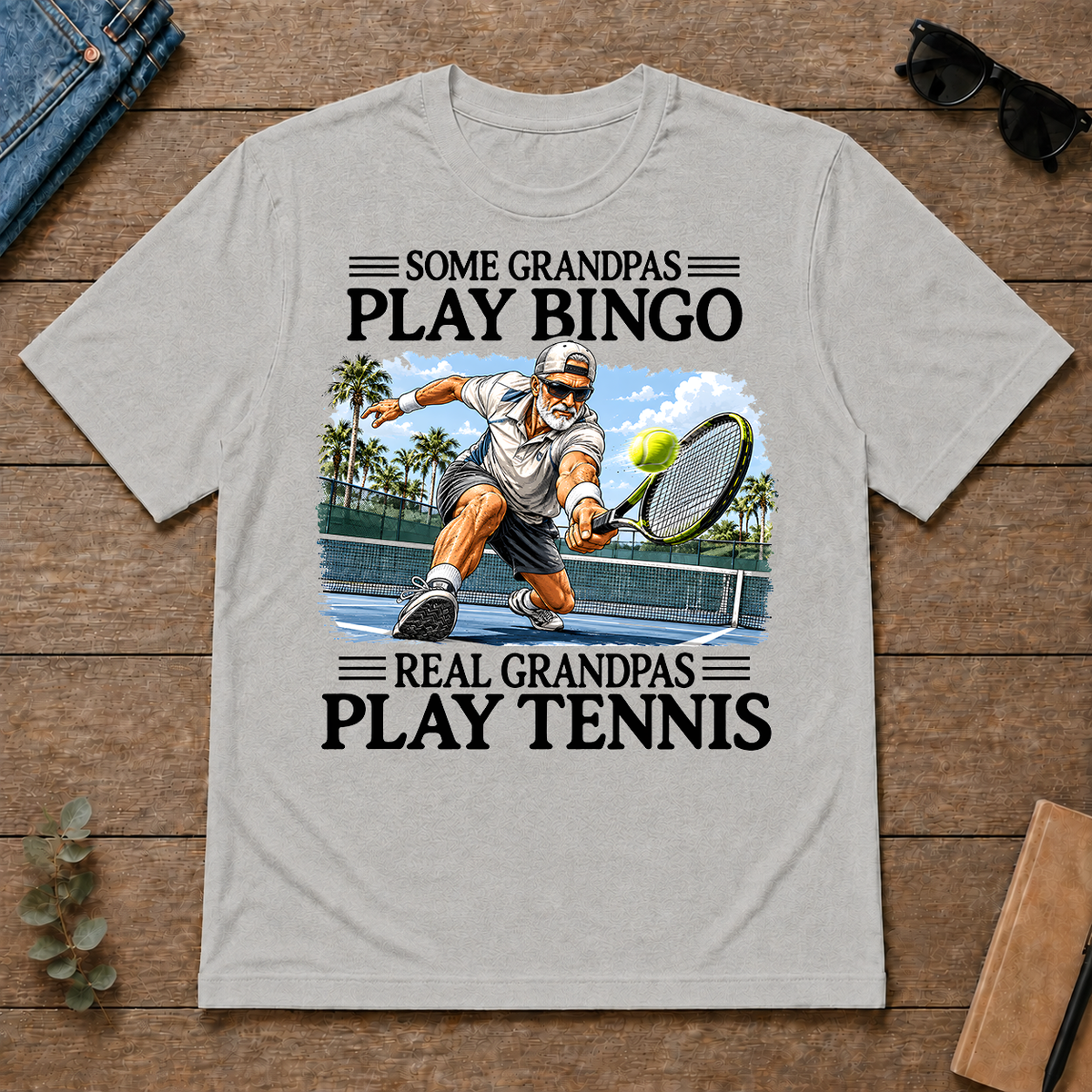 Some Grandpas Play Bingo Real Grandpas Play Tennis - ash - TS2D-Ash