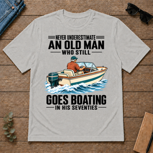 An Old Man Still Goes Boating In His 70s - ash - TS2D-Ash