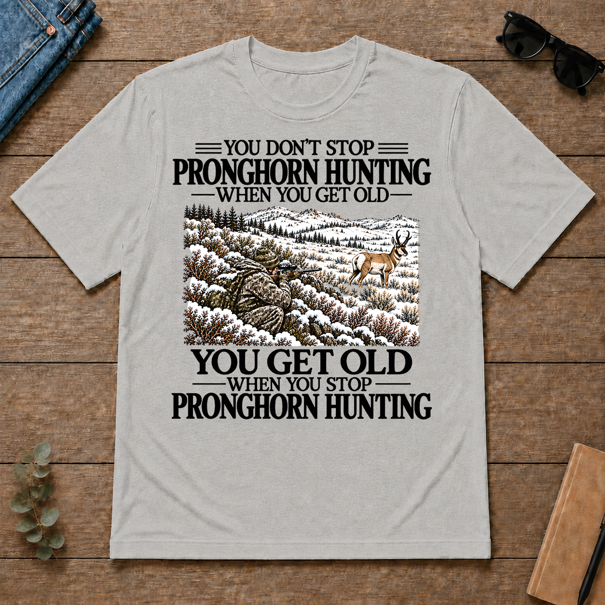 Don't Stop Pronghorn Hunting Snow - ash - TS2D-Ash