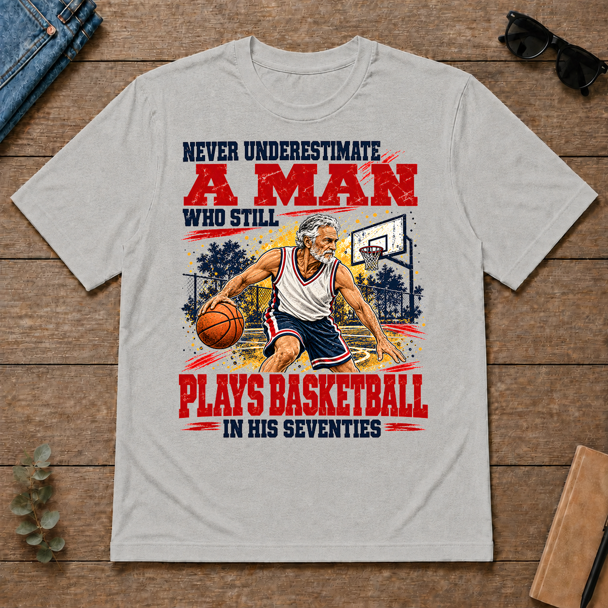 A Man Still Plays Basketball In His 70s - ash - TS2D-Ash