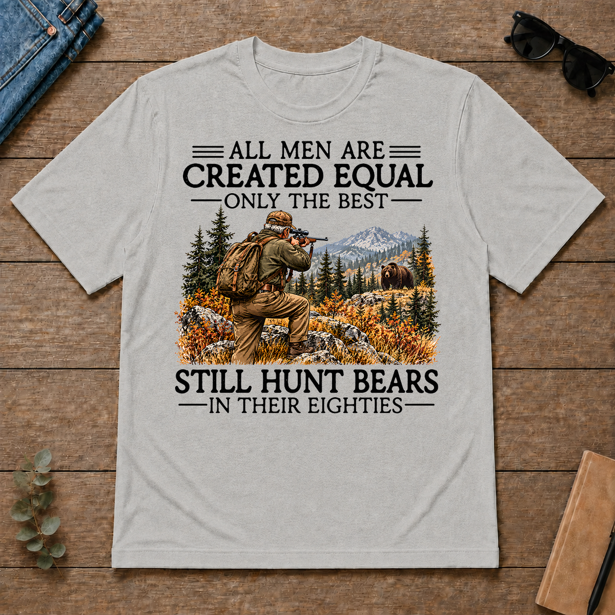All Men Are Created Equal Bear Hunting 80s - ash - TS2D-Ash