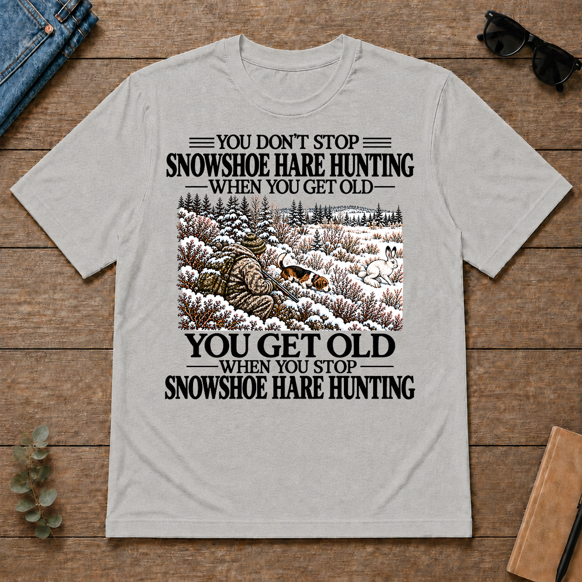 Don't Stop Snowshoe Hare Hunting Snow - ash - TS2D-Ash
