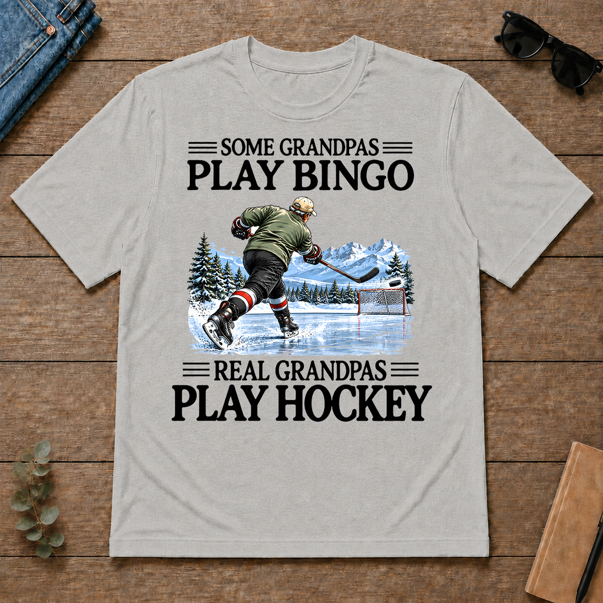 Some Grandpas Play Bingo Real Grandpas Play Hockey - ash - TS2D-Ash