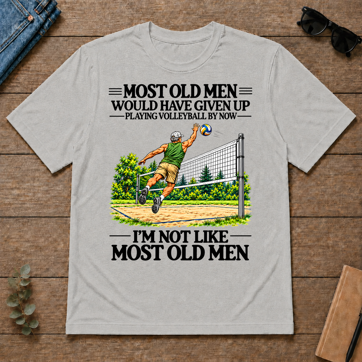 Most Old Man Would Have Given Up Playing Volleyball - ash - TS2D-Ash