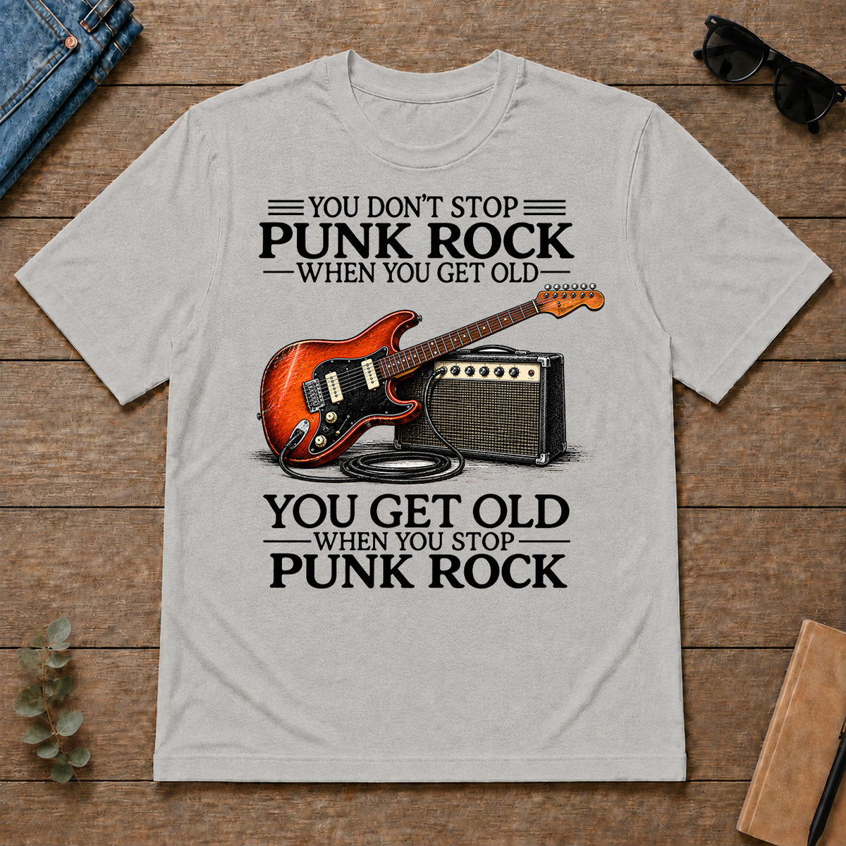 Don't Stop Playing Punk Rock Vintage Art - ash - TS2D-Ash