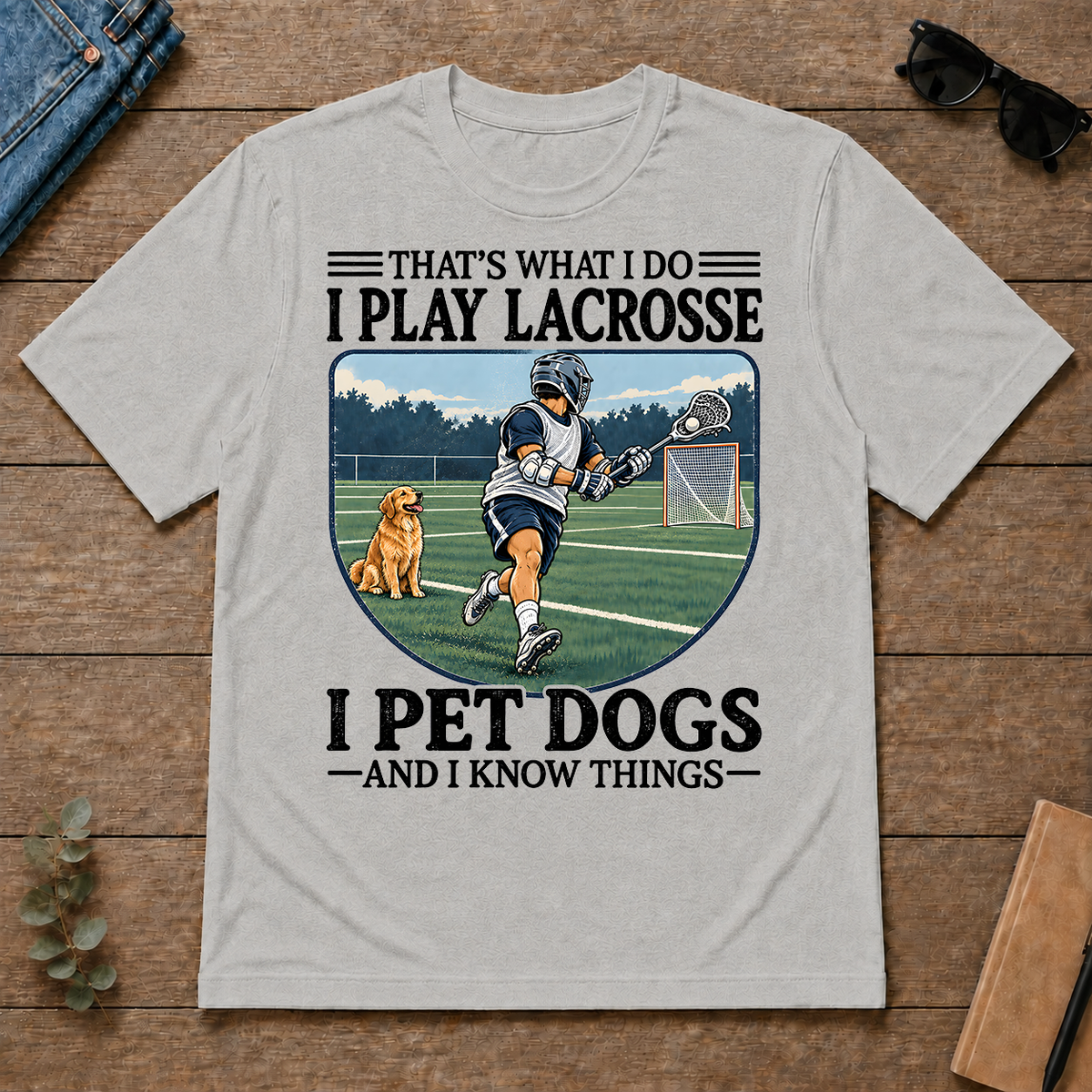 I Play Lacrosse And I Pet Dog - ash - TS2D-Ash