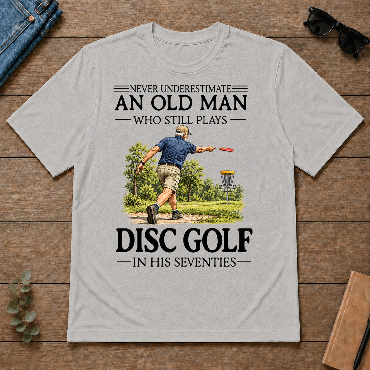 An Old Man Who Still Plays Disc Golf In His Seventies - ash - TS2D-Ash