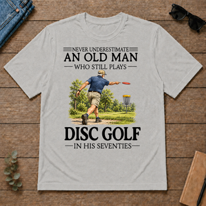 An Old Man Who Still Plays Disc Golf In His Seventies - ash - TS2D-Ash