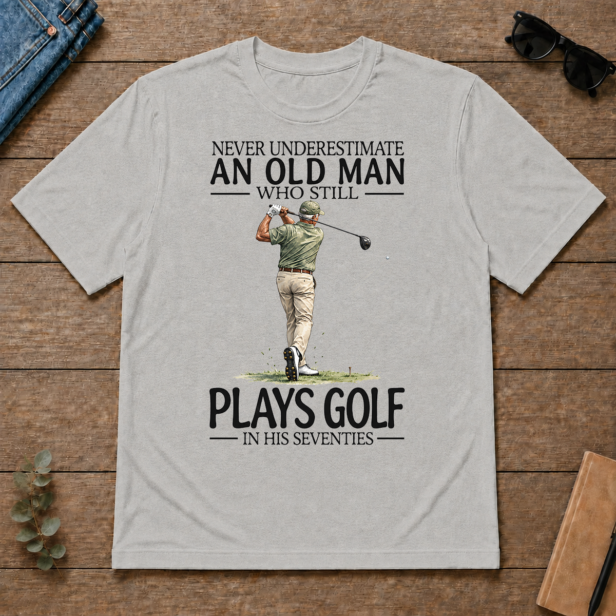 An Old Man Who Still Plays Golf In His Seventies - ash - TS2D-Ash